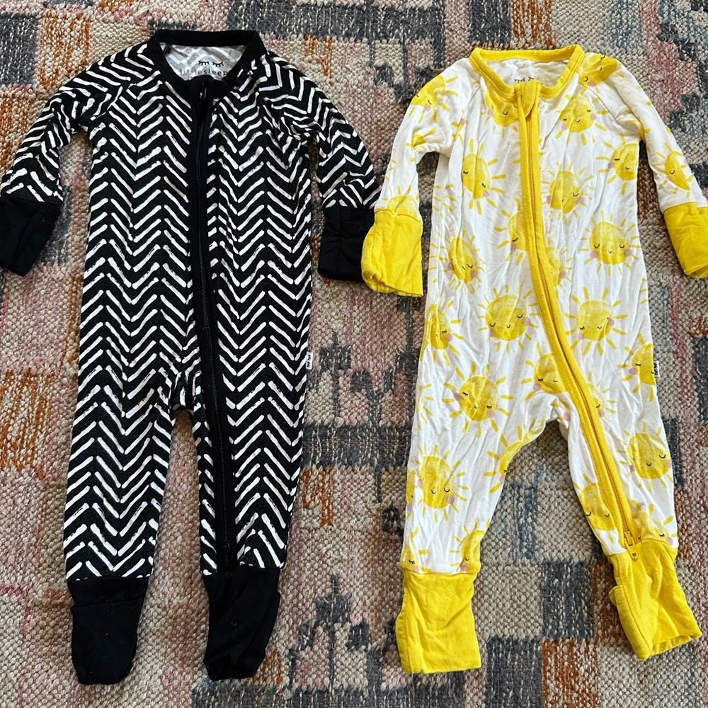 Little Sleepies Newborn pajamas. Set of 2